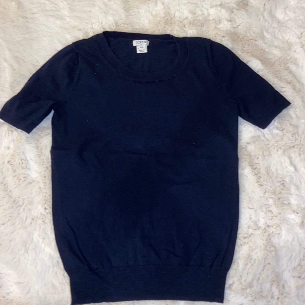 J Crew Basic Dark Blue Cotton Top Size Xxs
